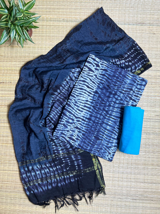 Black Shibori 3 Piece Linen Set