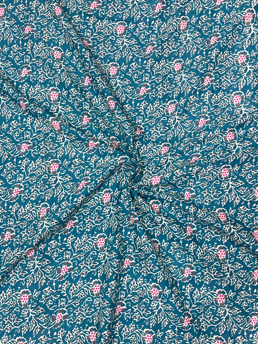 Blue Floral Jal Cotton Fabric