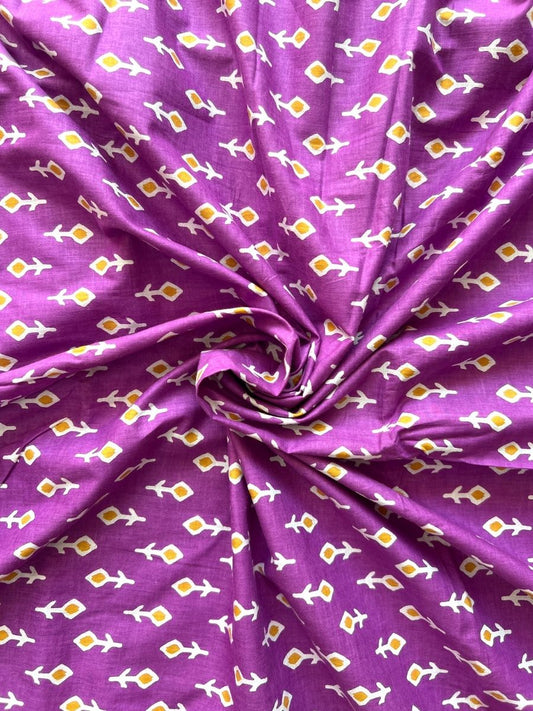 Purple Butti Cotton Fabric - Dorukh